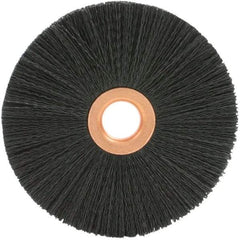 Brush Research Mfg. - 4" OD, 1/2" Arbor Hole, Crimped 6-12 Nylon Wheel Brush - 1/2" Face Width, 1-9/16" Trim Length, 20,000 RPM - Strong Tooling