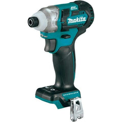 Makita - 12 Volt, 1/4" Drive, 100 Ft/Lb Torque, Cordless Impact Driver - Pistol Grip Handle, 3900 RPM, Lithium-Ion, Bare Tool - Strong Tooling