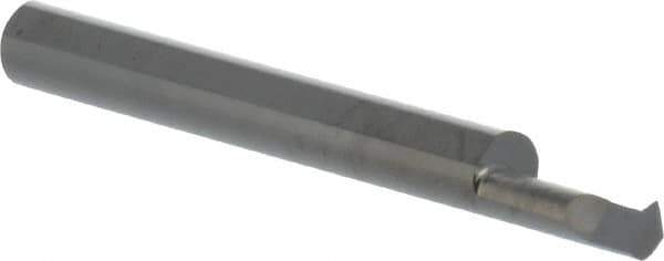 Scientific Cutting Tools - 1/2" Cutting Depth, 18 to 56 TPI, 0.18" Diam, Internal Thread, Solid Carbide, Single Point Threading Bar - Bright Finish, 2-1/2" OAL, 1/4" Shank Diam, 0.04" Projection from Edge, 60° Profile Angle - Exact Industrial Supply