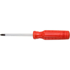 Phillips Screwdrivers; Tip Size: #1; Overall Length: 6.25; Handle Type: Comfort Grip; Handle Color: Red; Finish: Oxide; Handle Length: 3.25 in; Shank Material: Steel; Overall Length (Inch): 6.25; Handle Material: Plastic; Shank Shape: Round; Shank Length: