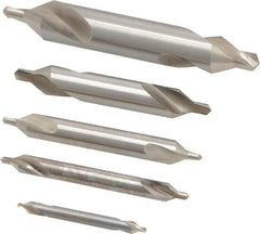 Keo - 5 Piece, #1 to 5, Plain Edge, High Speed Steel Combo Drill & Countersink Set - 60° Incl Angle - Strong Tooling