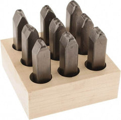 C.H. Hanson - 9 Piece, 5/8" Character Steel Stamp Set - Figures, Heavy Duty - Strong Tooling