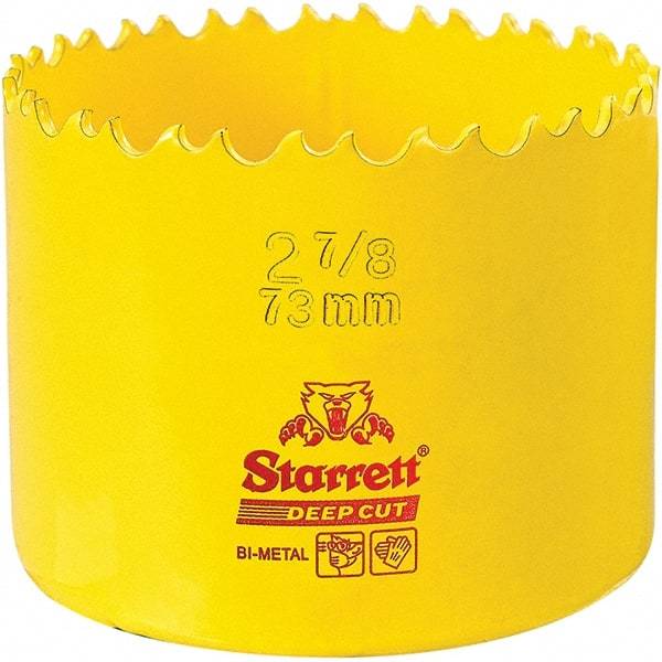 Starrett - 2-7/8" Diam, 2" Cutting Depth, Hole Saw - High Speed Steel Saw, Toothed Edge - Strong Tooling