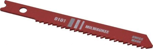 Milwaukee Tool - 2-3/4" Long, 14 Teeth per Inch, High Speed Steel Jig Saw Blade - Toothed Edge, 0.2813" Wide x 0.059" Thick, U-Shank - Strong Tooling