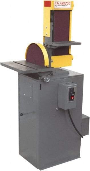 Kalamazoo - 48" Long x 6" Wide Belt, 12" Diam, Combination Sanding Machine - 3 hp, Single Phase - Strong Tooling