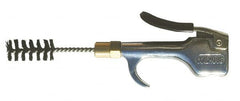 Coilhose Pneumatics - 150 Max psi Brush Tip Thumb Lever Blow Gun - 1/4 NPT, 4-1/2" Tube Length, Zinc Body, Brass Tip, Steel Brush - Strong Tooling