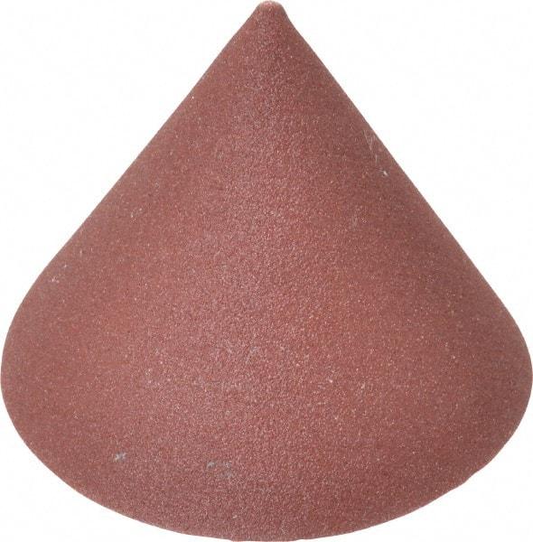 Superior Abrasives - 1-1/2" Diam 180 Grit 60° Included Angle Cone Center Lap - Aluminum Oxide, Very Fine Grade, Lock Nut Mount - Strong Tooling