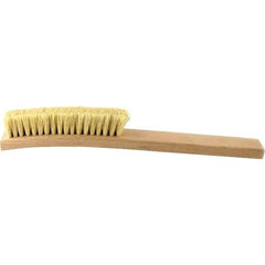 Brush Research Mfg. - 4 Rows x 18 Columns Tampico Scratch Brush - 5-3/4" Brush Length, 13-3/4" OAL, 1 Trim Length, Wood Curved Back Handle - Strong Tooling