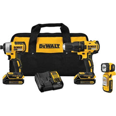 DeWALT - Cordless Tool Combination Kits Voltage: 20 Tools: Compact Drill/Driver; 1/4" Impact Driver; LED Light - Strong Tooling