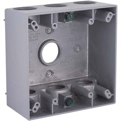 Hubbell-Raco - 4-1/2 x 4-1/2 x 2-1/4" Aluminum Square Weather Resistant Outlet Box - Strong Tooling