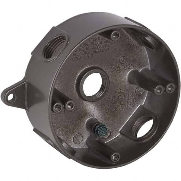 Hubbell-Raco - 5-1/4 x 4.203 x 1-5/8" Aluminum Round Weather Resistant Outlet Box - Strong Tooling