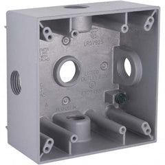 Hubbell-Raco - 4-1/2 x 4-1/2 x 2-1/4" Aluminum Square Weather Resistant Outlet Box - Strong Tooling