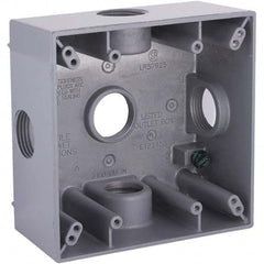 Hubbell-Raco - 4-1/2 x 4-1/2 x 2-1/4" Aluminum Square Weather Resistant Outlet Box - Strong Tooling