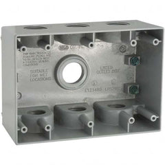 Hubbell-Raco - 4-1/2 x 6-3/8 x 2.781" Aluminum Rectangular Weather Resistant Outlet Box - Strong Tooling