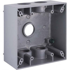 Hubbell-Raco - 4-1/2 x 4-1/2 x 2-1/4" Aluminum Square Weather Resistant Outlet Box - Strong Tooling