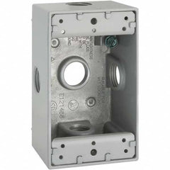 Hubbell-Raco - 4.57 x 2.816 x 2.148" Aluminum Rectangular Weather Resistant Outlet Box - Strong Tooling