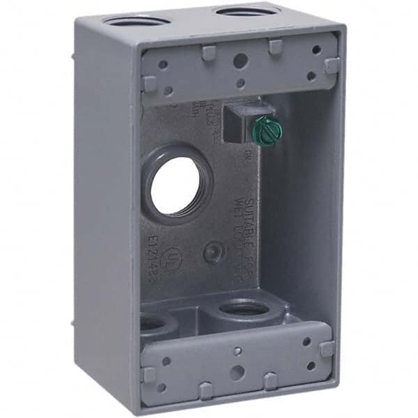 Hubbell-Raco - 4.57 x 2.816 x 2.148" Aluminum Rectangular Weather Resistant Outlet Box - Strong Tooling