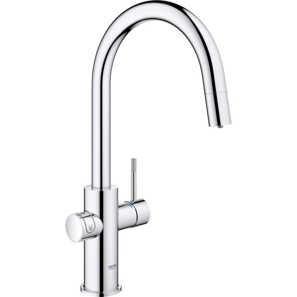 Lavatory Faucets; Type: Pull Down Kitchen Faucet; Inlet Location: Back; Spout Type: Swivel; Inlet Pipe Size: 1/2 in; Design: One Handle; Inlet Gender: Male; Handle Type: Lever; Maximum Flow Rate: 1.8; Mounting Centers: Single Hole; Material: Metal; Drain