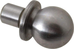 Jergens - 1/2" Ball Diam, 1/4" Shank Diam, Steel Construction Tooling Ball - 5/8" Ball Center to Shank Bottom, 5/16" Ball Center to Shoulder Bottom, with Shoulder - Strong Tooling