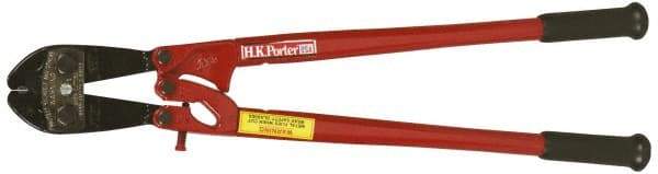 H.K. Porter - 24" OAL, 7/16" Capacity, Bolt Cutter - Oval Head, Rubber Grips Handle - Strong Tooling