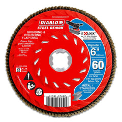 Flap Discs; Flap Disc Type: Type 29; Disc Diameter (Decimal Inch): 6; Center Hole Size: 7/8; Grade: Coarse; Grit: 60; Maximum Rpm: 10150.000; Disc Color: Red