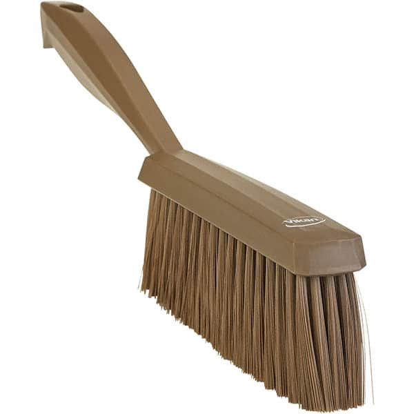 Vikan - 14" OAL, Polyester Staple Set Bench Brush - 2" Bristle Length, 6-3/8" Long Head, Straight Polypropylene Handle, Brown - Strong Tooling