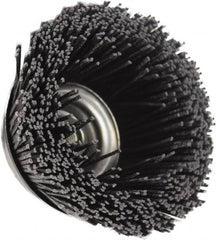 Osborn - 4" Diam, 5/8-11 Threaded Arbor, Silicon Carbide Fill Cup Brush - Silicon Carbide Abrasive Material, 1-1/2" Trim Length, 6,000 Max RPM - Strong Tooling