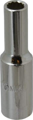 Proto - 1/2" Drive, Deep Hand Socket - 12 Points, 3-1/4" OAL, Chrome Finish - Strong Tooling