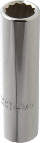 Proto - 1/2" Drive, Deep Hand Socket - 12 Points, 3-1/4" OAL, Chrome Finish - Strong Tooling