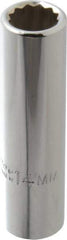 Proto - 1/2" Drive, Deep Hand Socket - 12 Points, 3-1/4" OAL, Chrome Finish - Strong Tooling