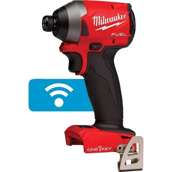 Milwaukee Tool - 18 Volt, 1/4" Drive, 167 Ft/Lb Torque, Cordless Impact Driver - Pistol Grip Handle, 3600 RPM, Lithium-Ion, Bare Tool - Strong Tooling