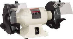 Jet - 10" Wheel Diam x 1" Wheel Width, 1-1/2 hp Grinder - 1" Arbor Hole Diam, 1 Phase, 1,725 Max RPM, 115 Volts - Strong Tooling