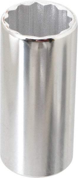 Proto - 1/4" Drive, Deep Hand Socket - 6 Points, 3-1/4" OAL, Chrome Finish - Strong Tooling