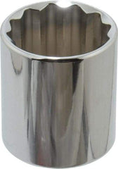 Proto - 1/2" Drive, Standard Hand Socket - 12 Points, 1-25/32" OAL, Alloy Steel, Chrome Finish - Strong Tooling