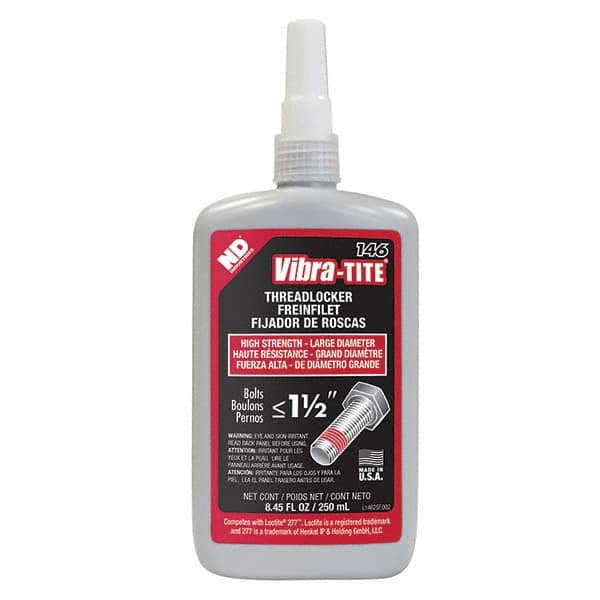 Vibra-Tite - 250 mL Bottle, Red, Large Diameter/High Strength Threadlocker - Strong Tooling