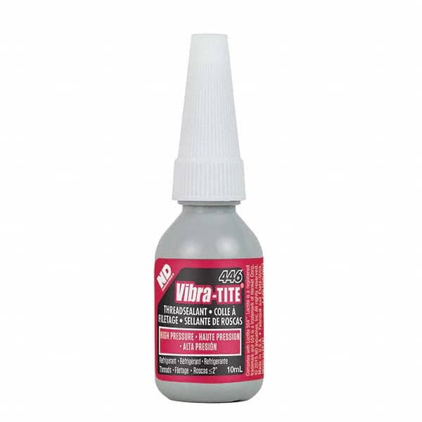 Vibra-Tite - 10 mL Bottle, Red, Refrigerant - High Pressure Thread Sealant - Strong Tooling