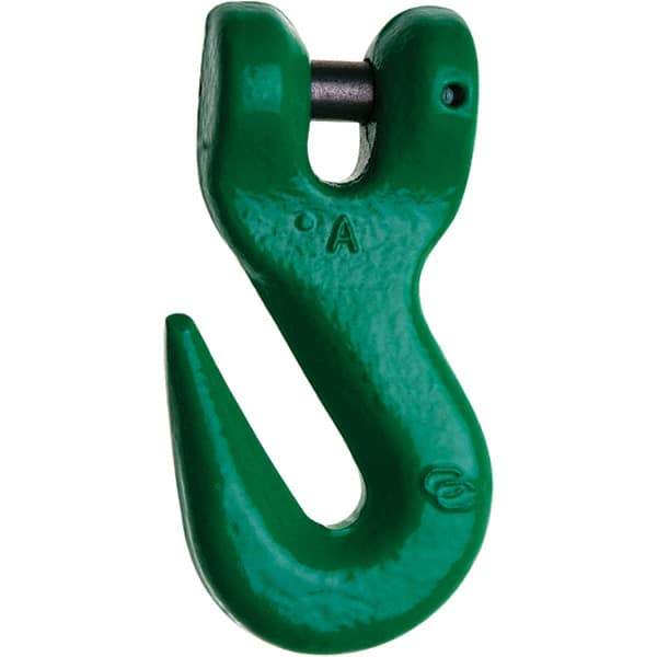 Campbell - 1/2" Chain Diam, 100 Chain Grade Clevis Hook - 15,000 Lb Capacity, 9/16" ID, 5/8" Pin Diam, 21/32" Hook Throat, 6-15/32" OAL, 3-1/2" Hook Width - Strong Tooling