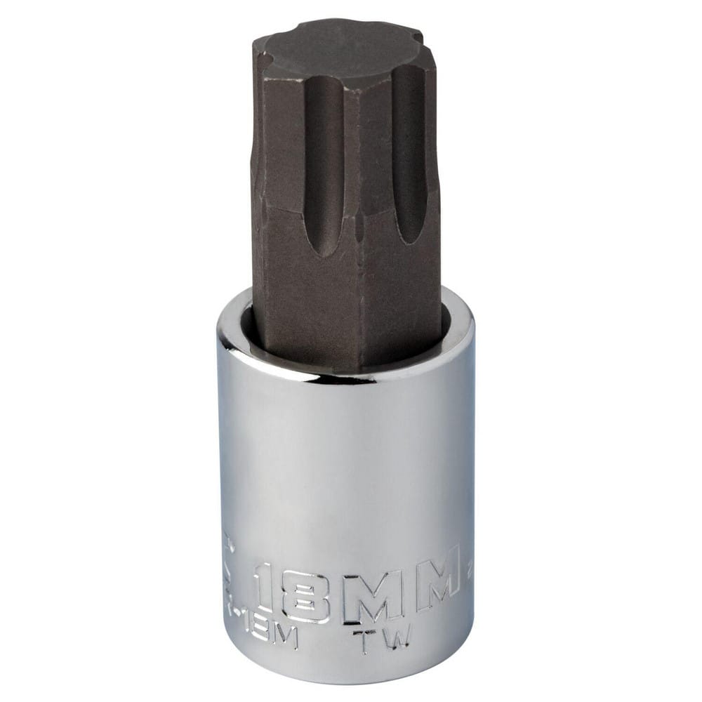 Hand Hex & Torx Bit Sockets; Socket Type: Hex Bit Socket; Tool Type: Hex Bit Socket; Hex Size (mm): 18.000; Bit Length (Inch): 2-3/4; Bit Length: 2.75 in; Insulated: No; Material: Steel; Finish: Chrome-Plated; Overall Length (Inch): 2-3/4 in; Non-sparking