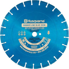 Husqvarna - 24" Diam, 1" Arbor Hole Diam, Continuous Edge Tooth Wet & Dry Cut Saw Blade - Diamond-Tipped, General Purpose Action, Standard Round Arbor - Strong Tooling