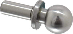 Jergens - 3/8" Ball Diam, 3/16" Shank Diam, Steel Inspection Tooling Ball - Slip-Fit Shank, 3/4" Ball Center to Shank Bottom, 0.3" Ball Center to Shoulder Bottom, with Shoulder - Strong Tooling