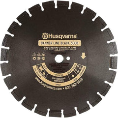 Husqvarna - 20" Diam, 1" Arbor Hole Diam, Continuous Edge Tooth Wet & Dry Cut Saw Blade - Diamond-Tipped, General Purpose Action, Standard Round Arbor - Strong Tooling