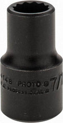 Proto - 7/16", 1/2" Drive, Standard Hand Socket - 12 Points, 1-1/2" OAL, Alloy Steel, Black Finish - Strong Tooling