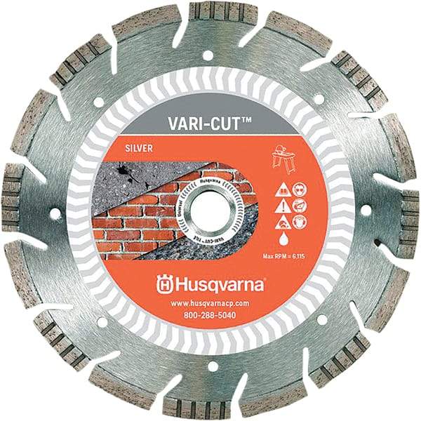 Husqvarna - 10" Diam, 5/8 & 7/8" Arbor Hole Diam, Continuous Edge Tooth Wet & Dry Cut Saw Blade - Diamond-Tipped, Fast Cutting Action, Standard Round Arbor - Strong Tooling