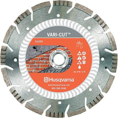 Husqvarna - 10" Diam, 5/8 & 7/8" Arbor Hole Diam, Continuous Edge Tooth Wet & Dry Cut Saw Blade - Diamond-Tipped, Fast Cutting Action, Standard Round Arbor - Strong Tooling