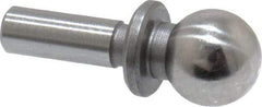 Jergens - 1/4" Ball Diam, 1/8" Shank Diam, Steel Inspection Tooling Ball - Slip-Fit Shank, 9/16" Ball Center to Shank Bottom, 0.2" Ball Center to Shoulder Bottom, with Shoulder - Strong Tooling