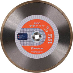 Husqvarna - 4-1/2" Diam, 5/8 & 7/8" Arbor Hole Diam, Continuous Edge Tooth Wet & Dry Cut Saw Blade - Diamond-Tipped, Finishing Action, Standard Round Arbor - Strong Tooling