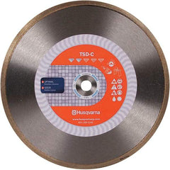 Husqvarna - 7" Diam, 5/8 & 7/8" Arbor Hole Diam, Continuous Edge Tooth Wet & Dry Cut Saw Blade - Diamond-Tipped, Finishing Action, Standard Round Arbor - Strong Tooling