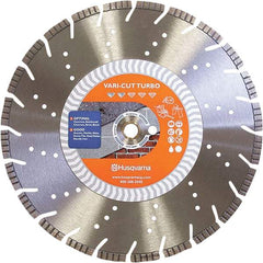 Husqvarna - 14" Diam, 25/32 & 1" Arbor Hole Diam, Continuous Edge Tooth Wet & Dry Cut Saw Blade - Diamond-Tipped, Fast Cutting Action, Standard Round Arbor - Strong Tooling