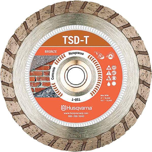 Husqvarna - 4" Diam, 5/8, 7/8 & 25/32" Arbor Hole Diam, Continuous Edge Tooth Wet & Dry Cut Saw Blade - Diamond-Tipped, Fast Cutting & Smooth Action, Standard Round Arbor - Strong Tooling