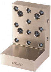 Suburban Tool - 4" Wide x 6" Deep x 4" High Steel Precision-Ground Angle Plate - Standard Plate, Machined Holes on Surface, Open End, 1-1/4" Thick, Pair of Plates - Strong Tooling